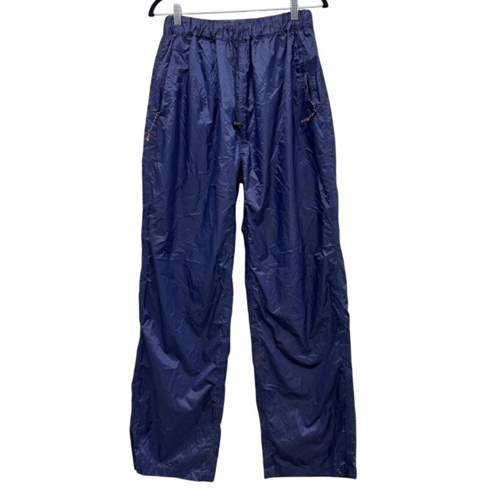 McKINLEY Navy Blue Ripstop Nylon Rain Pants Mens Small Packable Outdoor Trousers